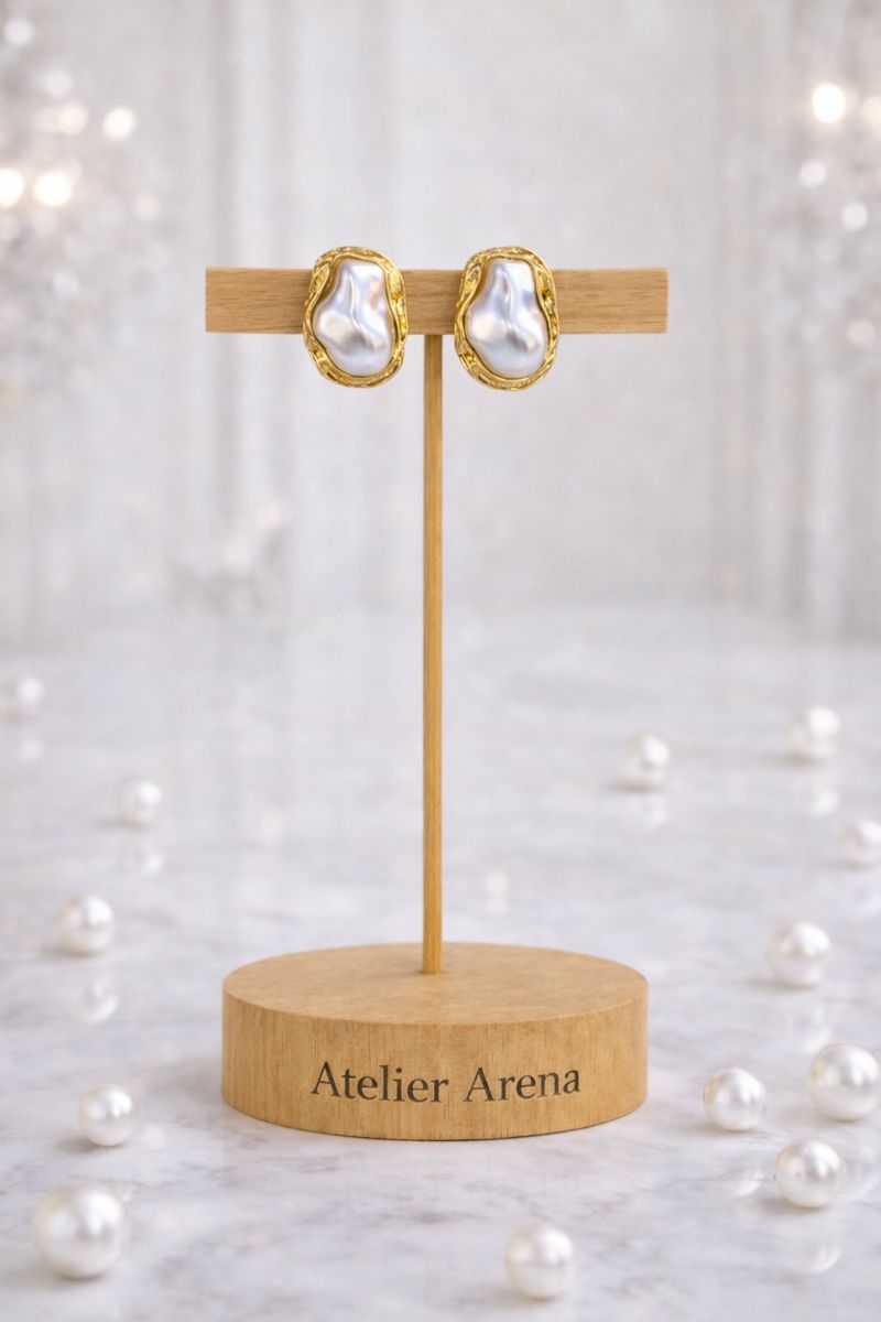 Baroque Pearl Earrings Gold