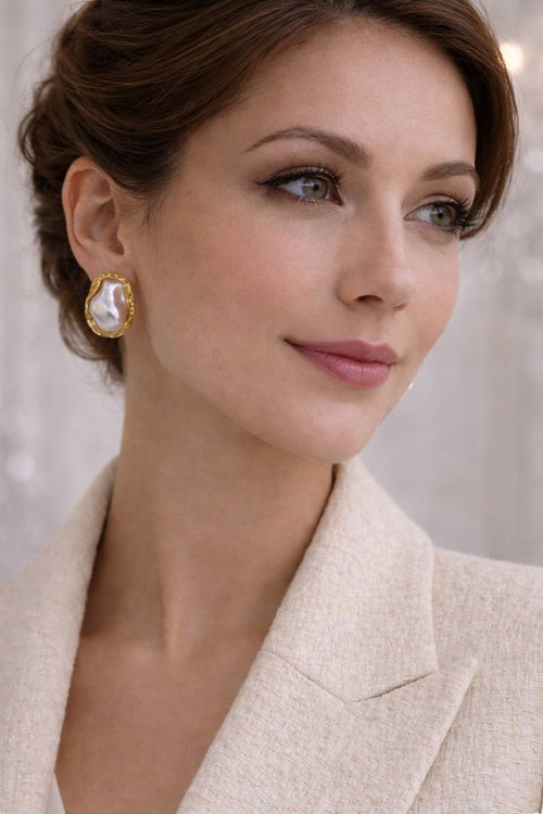 Baroque Pearl Earrings Gold