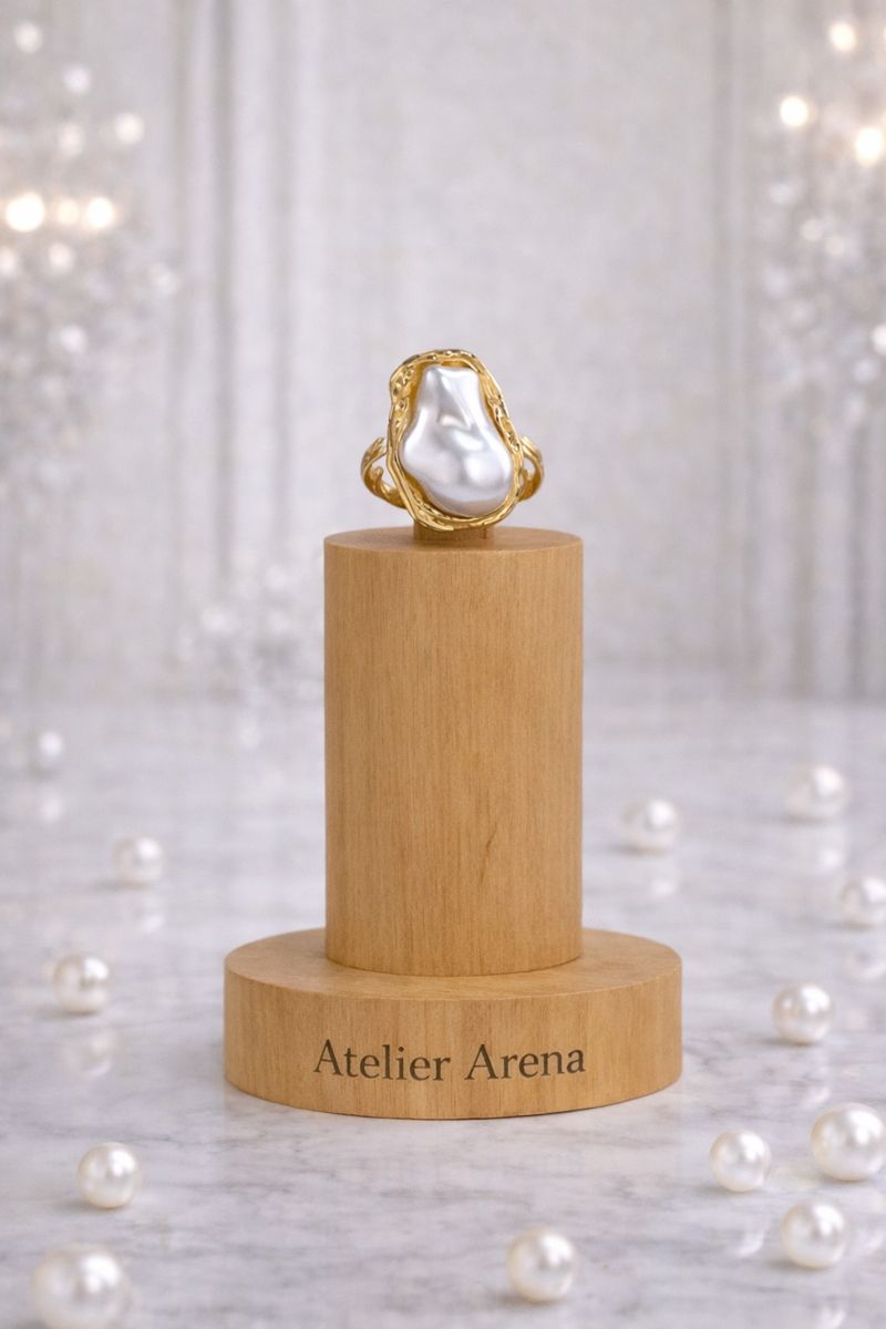 Baroque Pearl Ring Gold