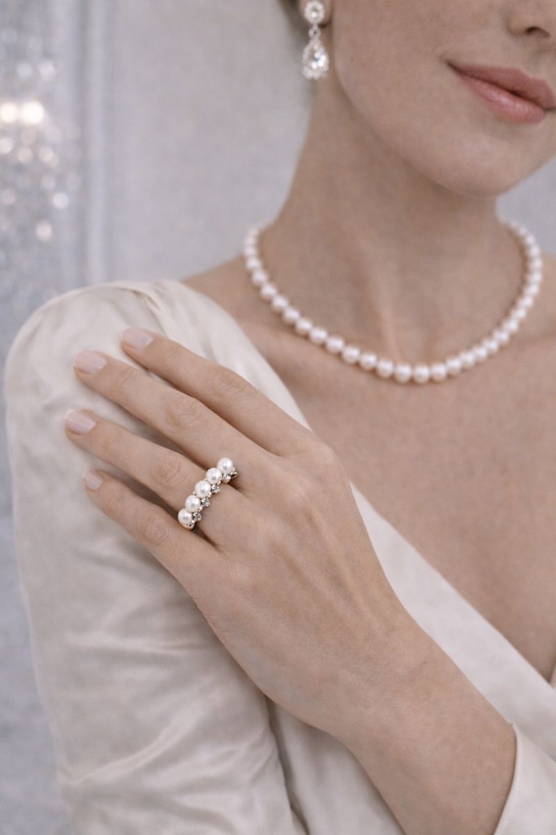 Pearl Crystal Ring - 925 Sterling Silver