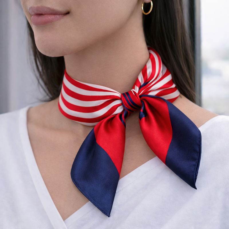 Maritime Scarf Stripes Red-White-Blue
