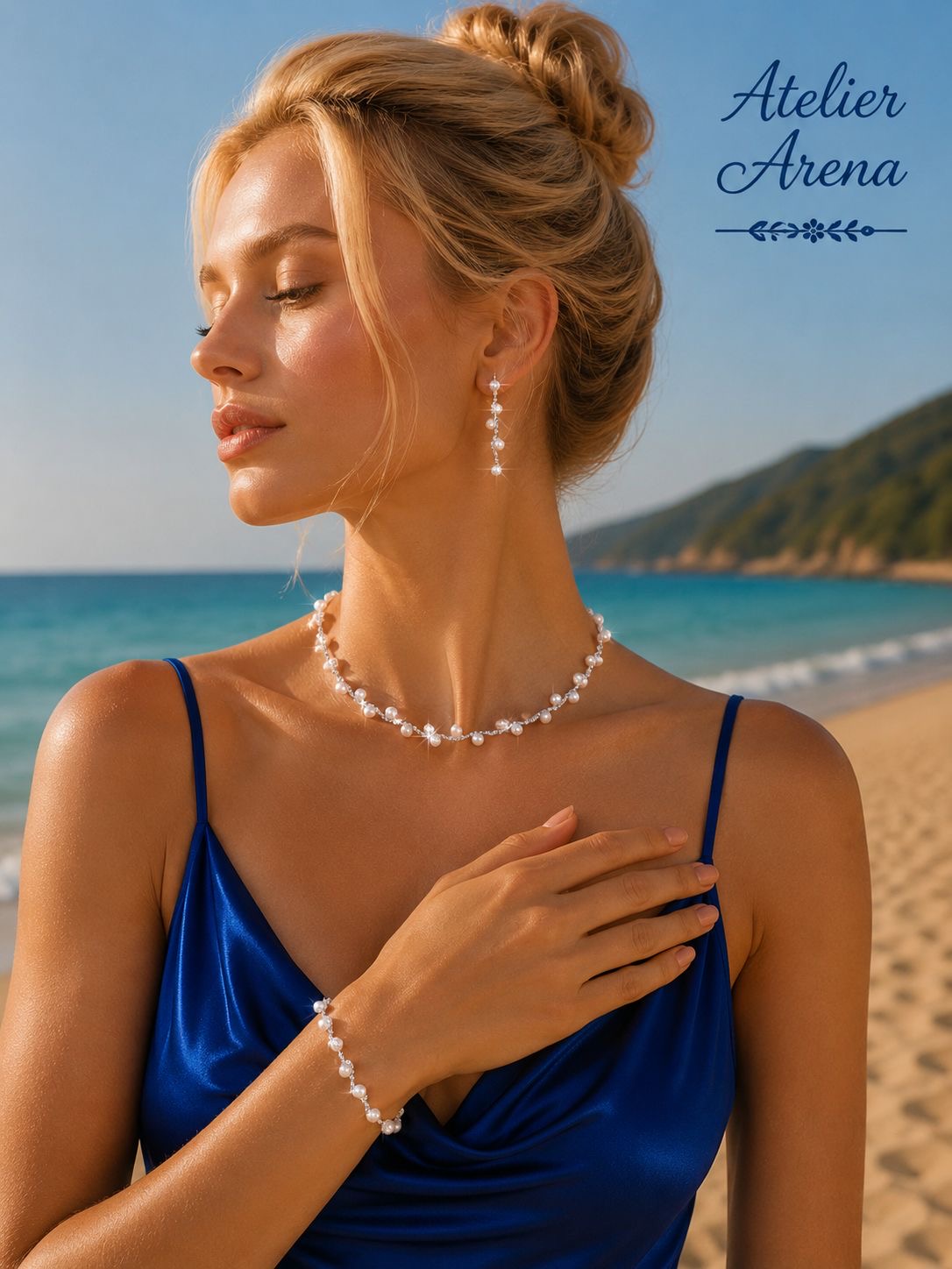 Parel Sieradenset – Ketting, Armband & Oorbellen