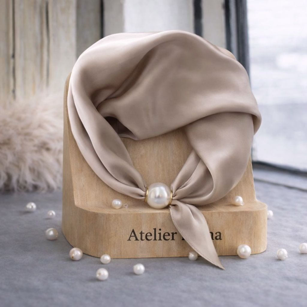 Taupe Satin Scarf