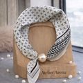 White Scarf with Crosses and Tribal Pattern